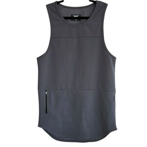 ASRV Mesh Utility Tank Top Small Gym Sports Train Pocket Stretch Gray DSG-0136